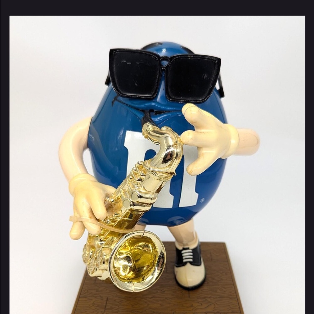 M&Ms Collectible Blue Saxophone Player Candy Dispenser